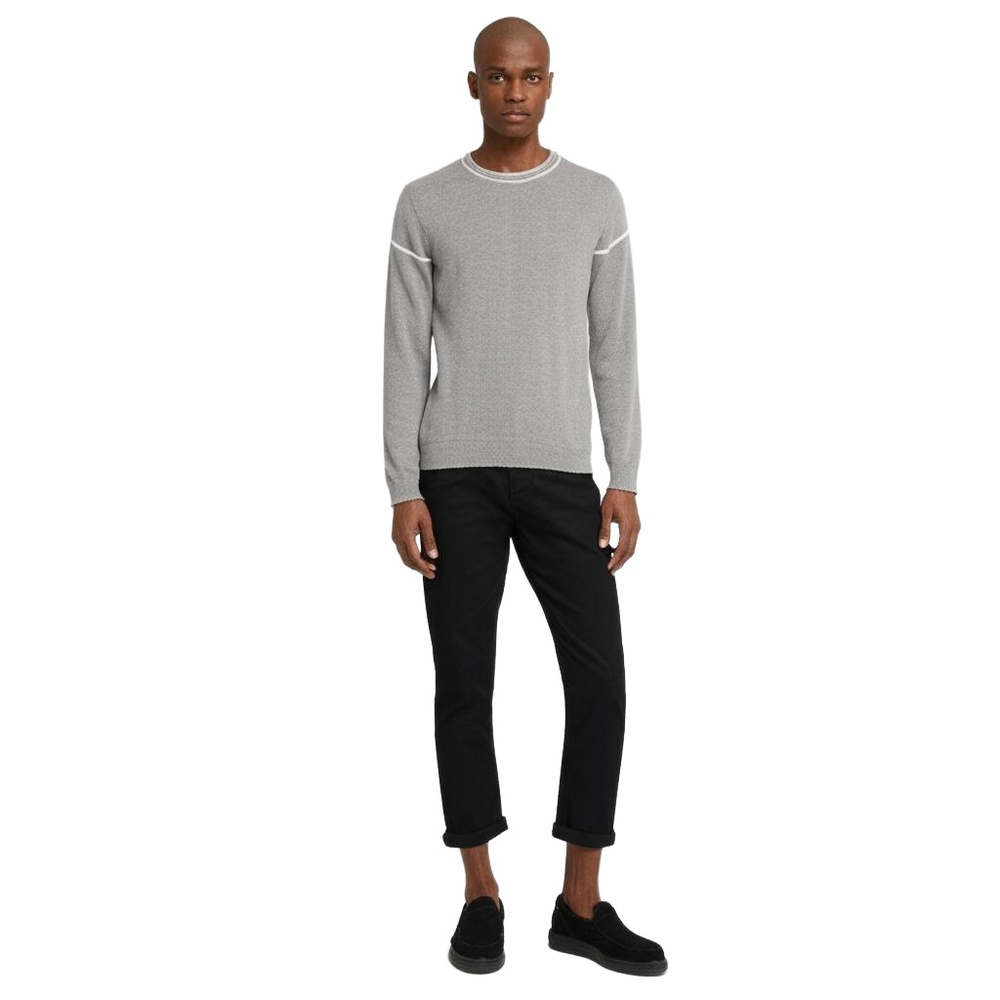 BANANA REPUBLIC Unisex Sweater Grey Cashmere Merino Crewneck Italian Yarn Luxury